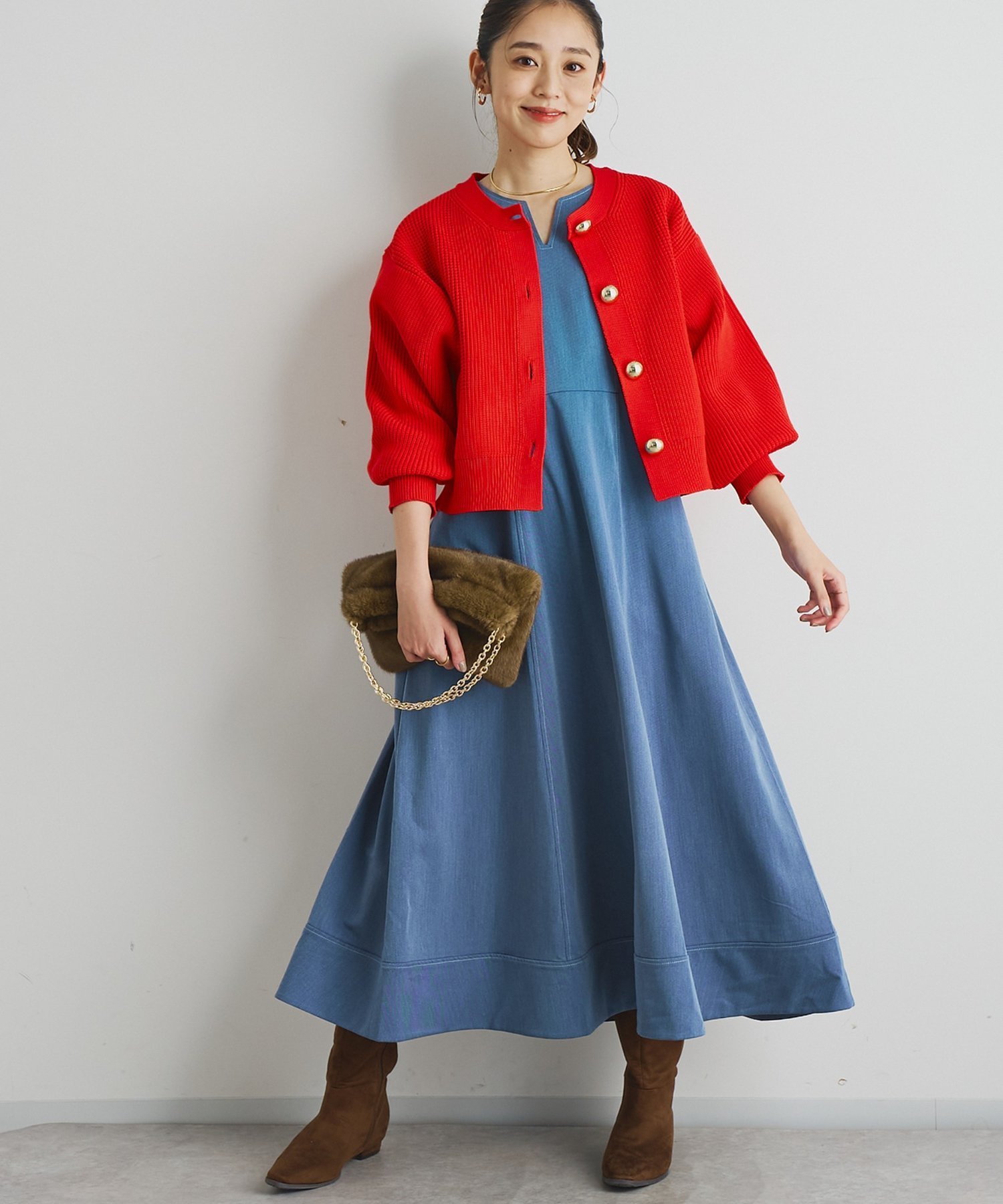 【SALE／90%OFF】un dix cors 《着るだけでお洒落見え◎》ニュアンススリーブワンピース アンディコール ワンピース・ドレス その他のワンピース・ドレス ブルー ピンク ホワイト ブラックのサムネイル