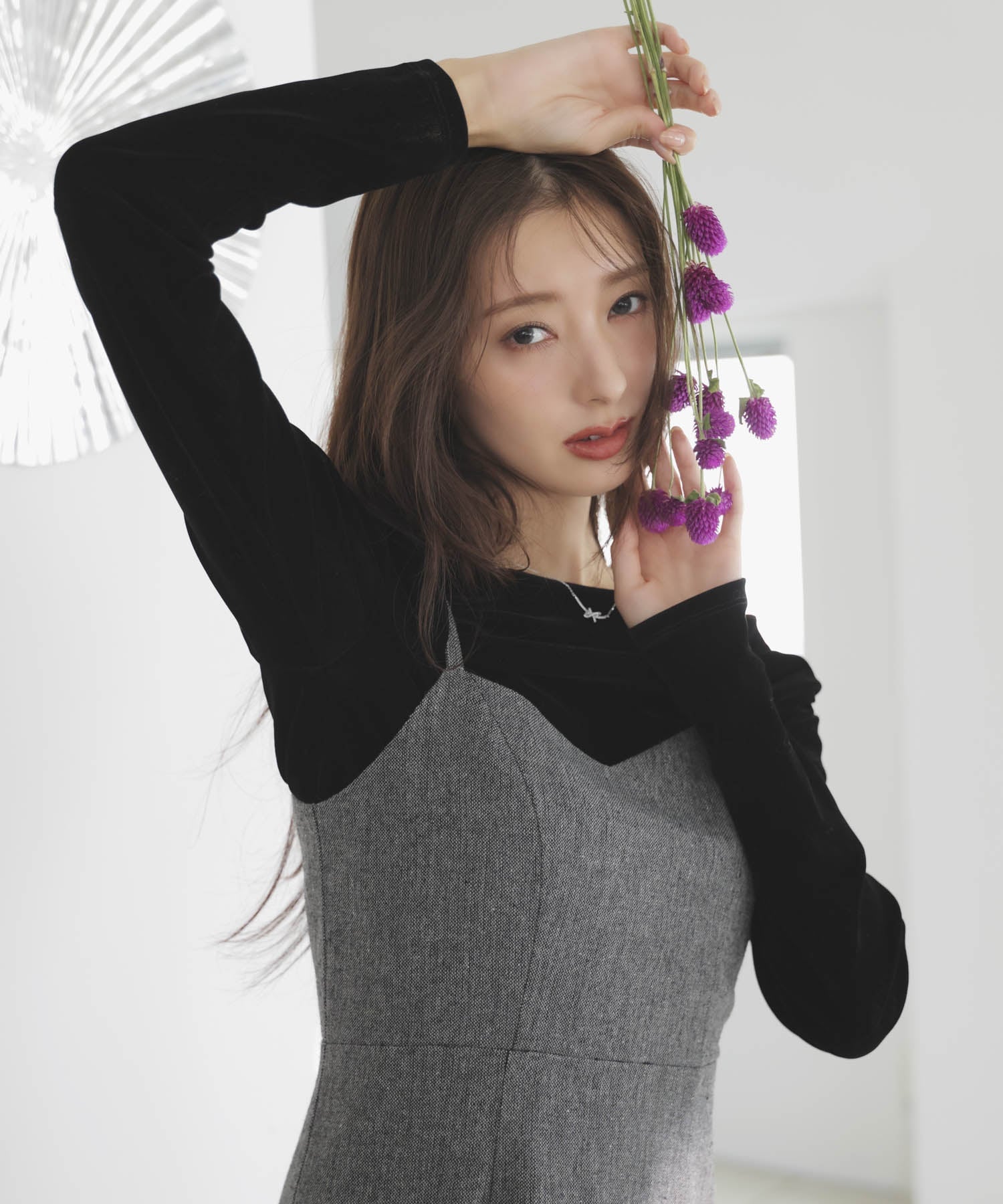 Noela ベロアドレープトップス ノエラ トップス カットソー・Tシャツ ブラック ワインレッド【送料無料】のサムネイル