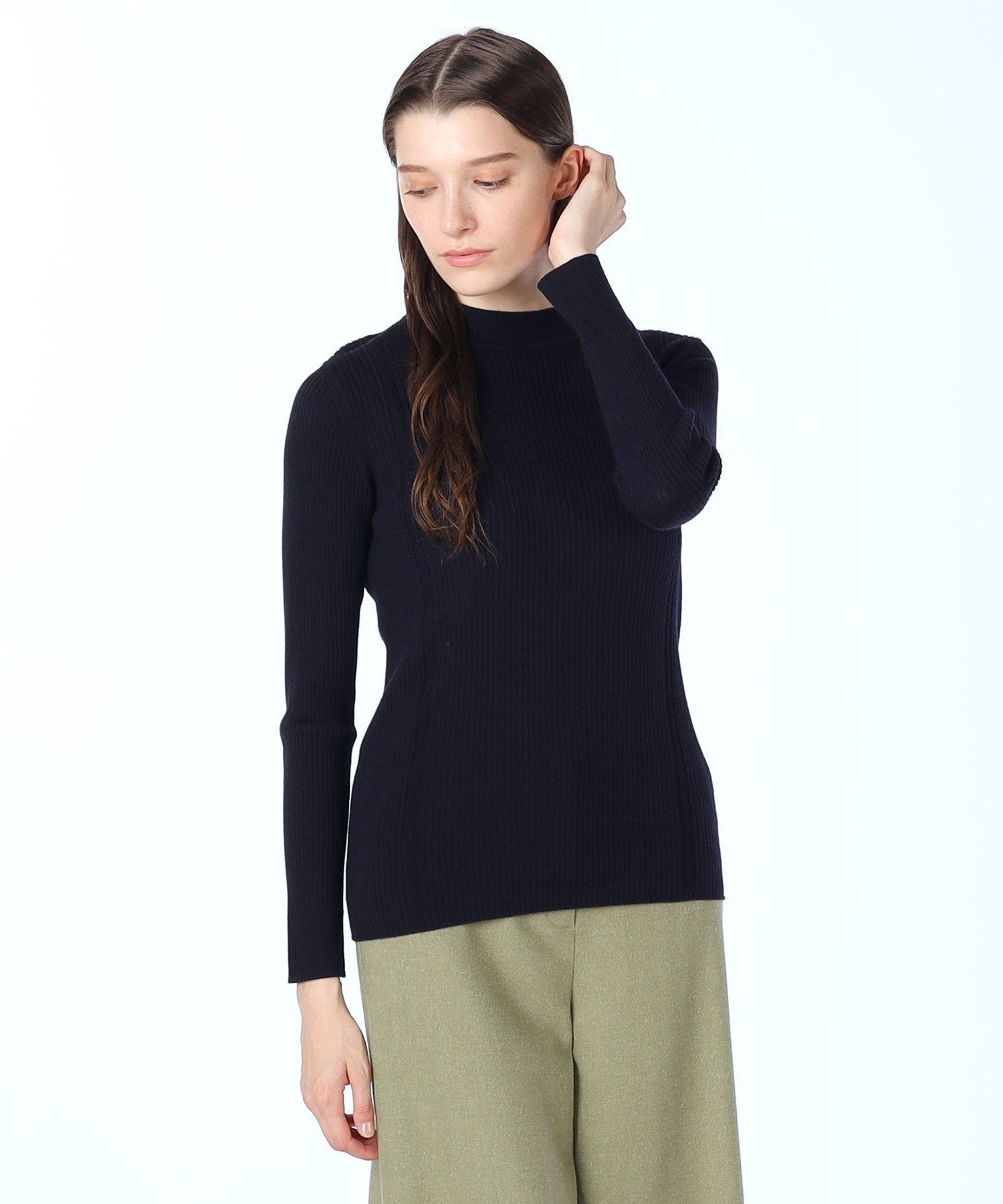 SCAPA カシウールリブプルオーバーニット スキャパ トップス ニット レッド ホワイト ネイビー【送料無..