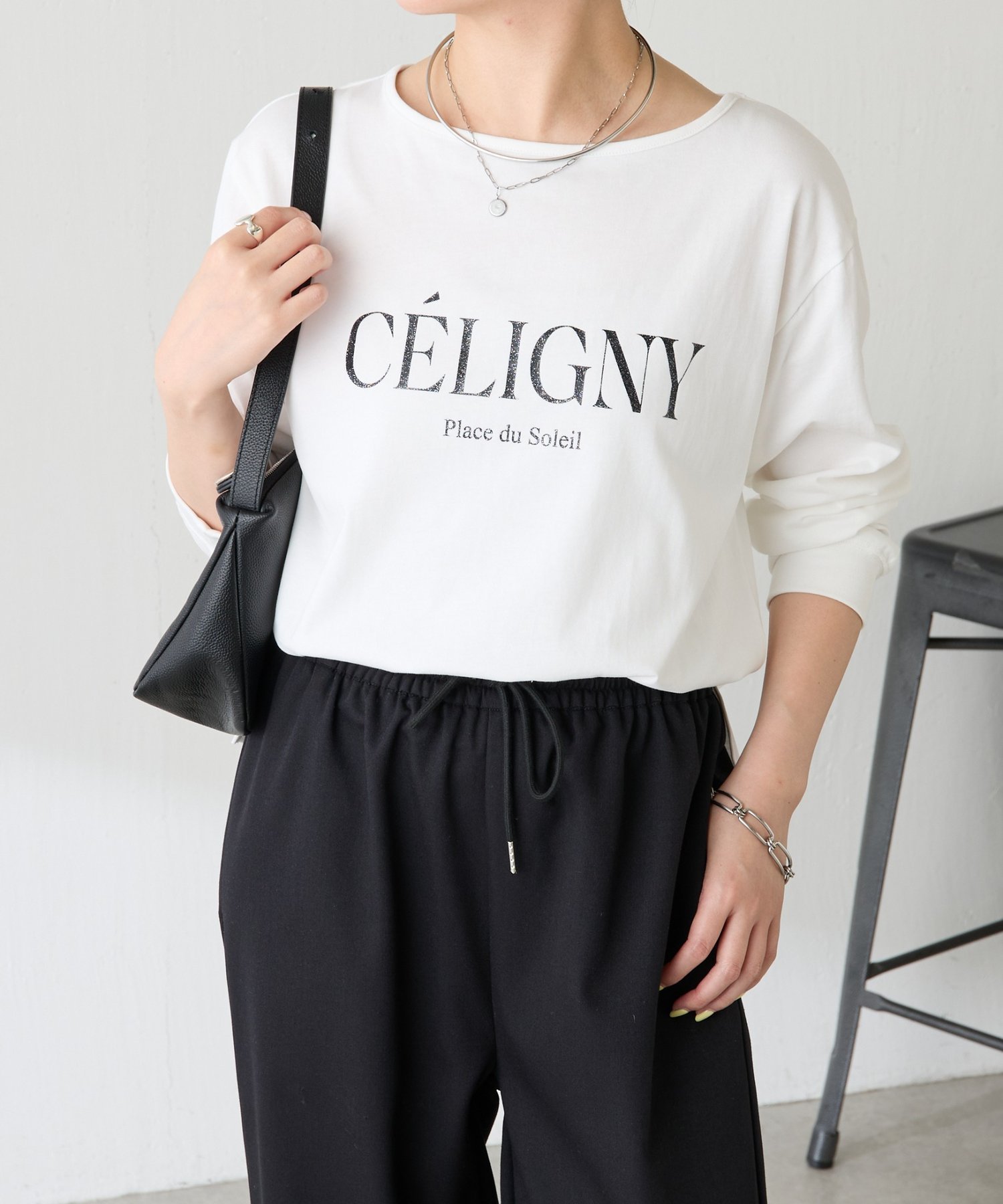 COLLAGE GALLARDAGALANTE グリッターロゴロンT コラージュガリャルダガランテ トップス カットソー・Tシャツ グリーン ホワイト ブラウン【送料無料】