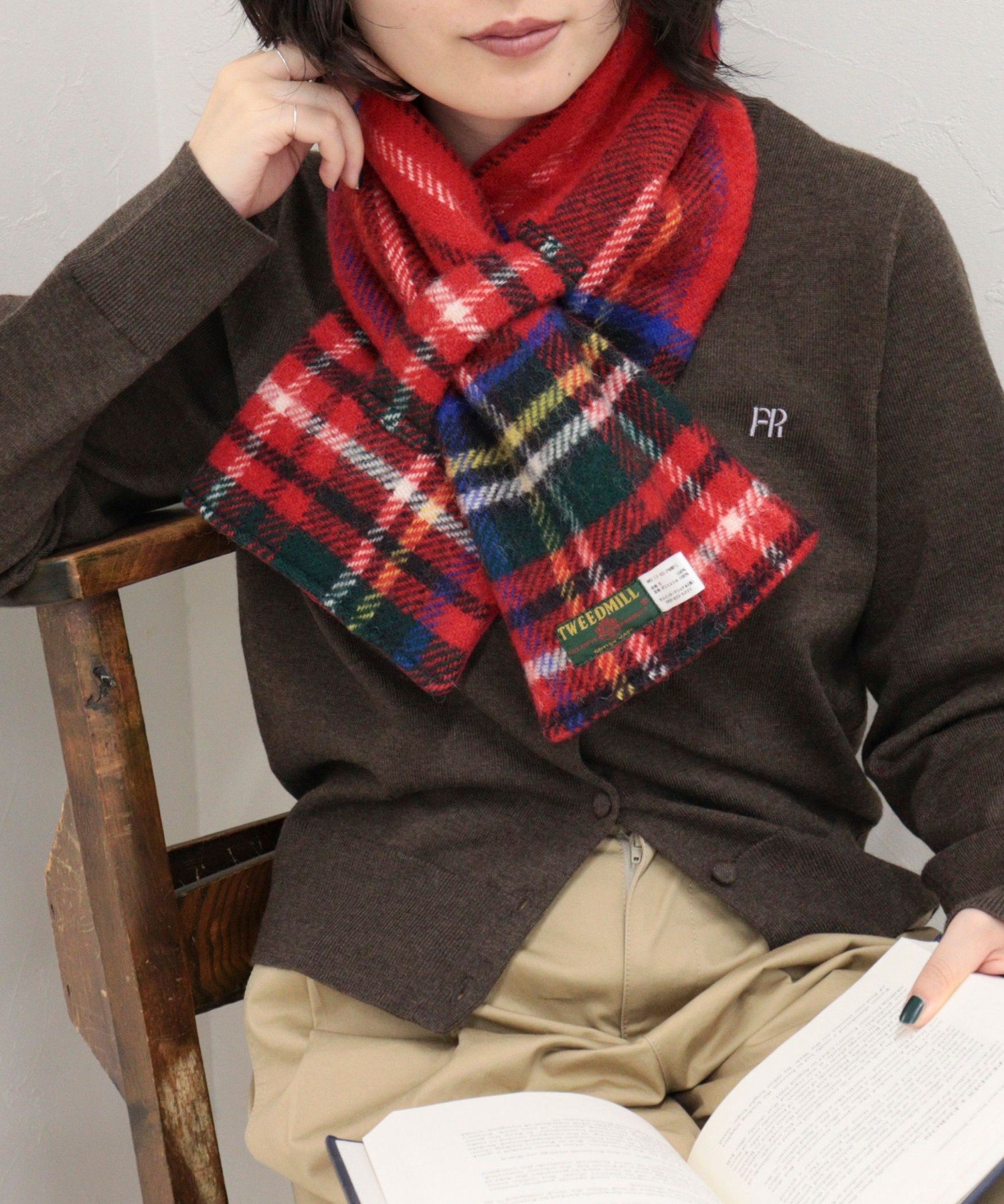 fredy emue 《毎年予約完売》【TWEEDMILL/ツイードミル】別注カラーウール×フリースリバーマフラー フレディ アンド グロスター ファッション雑貨 マフラー・ストール・ネックウォーマー グレー ブラック ブルー ホワイト レッド【送料無料】