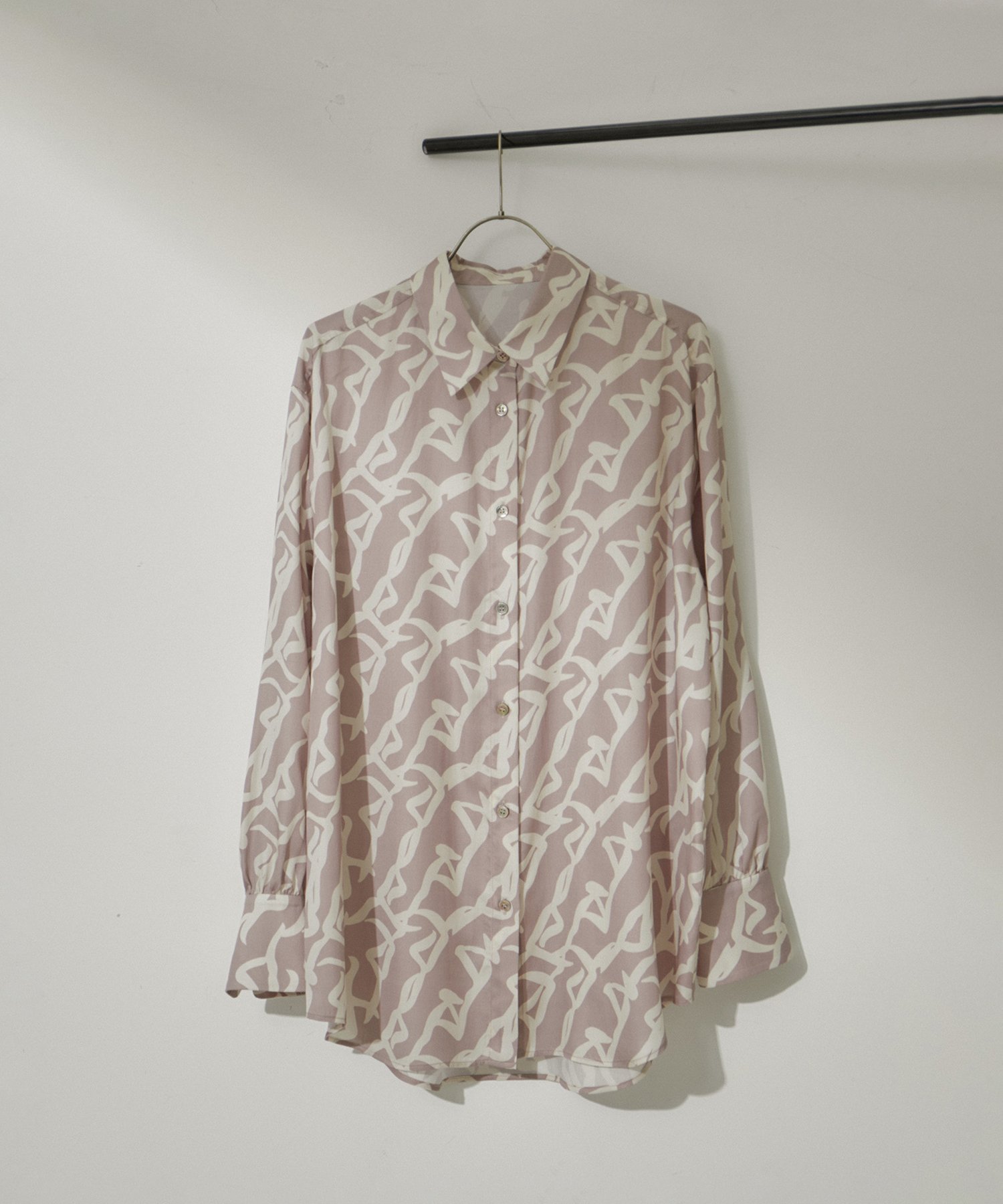 【SALE／50%OFF】SALON adam et rope' シーサイドダンサープリントオーバーシャツ【セットアップ対応・洗える】 サロン アダム エ ロペ トップス シャツ・ブラウス ブラウン【送料無料】