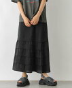 【SALE/55%OFF】LEPSIM 裾切り替えセミフレアスカート レプシィム スカート ロング・マキシスカート ブラック ベージュ