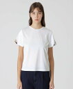 BLUE LABEL CRESTBRIDGE プレーティング天竺フリルスリーブTシャツ ブルーレーベル / ブラックレーベル・クレストブリッジ トップス その他...