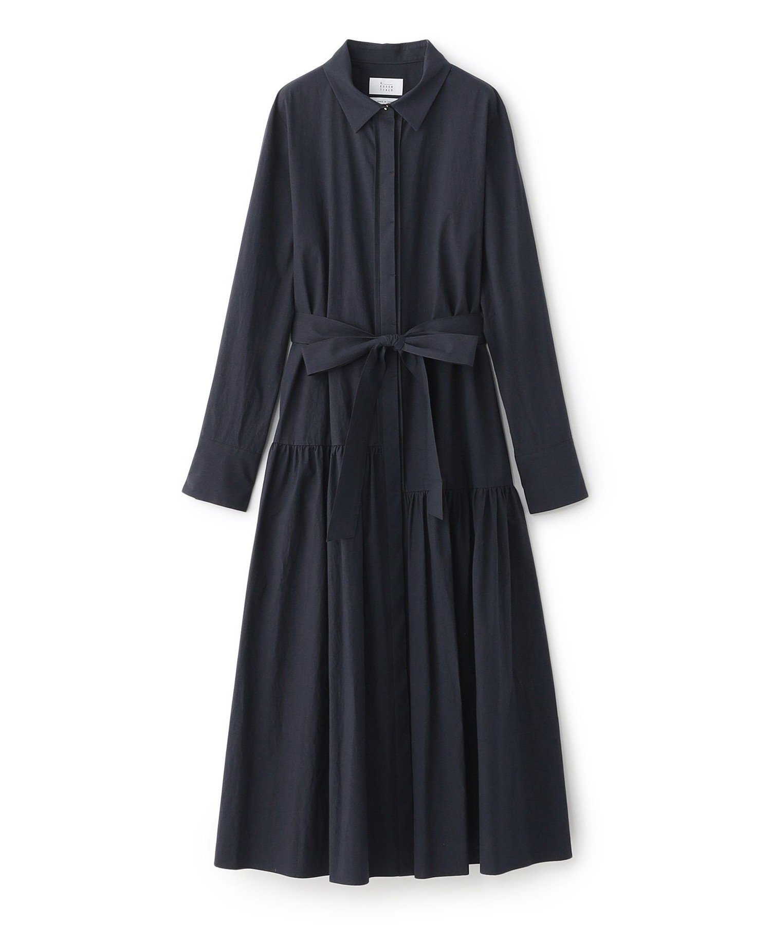 S.ESSENTIALS タイプライターシャツワンピース エス エッセンシャルズ ワンピース・ドレス ワンピース ブラウン ネイビー