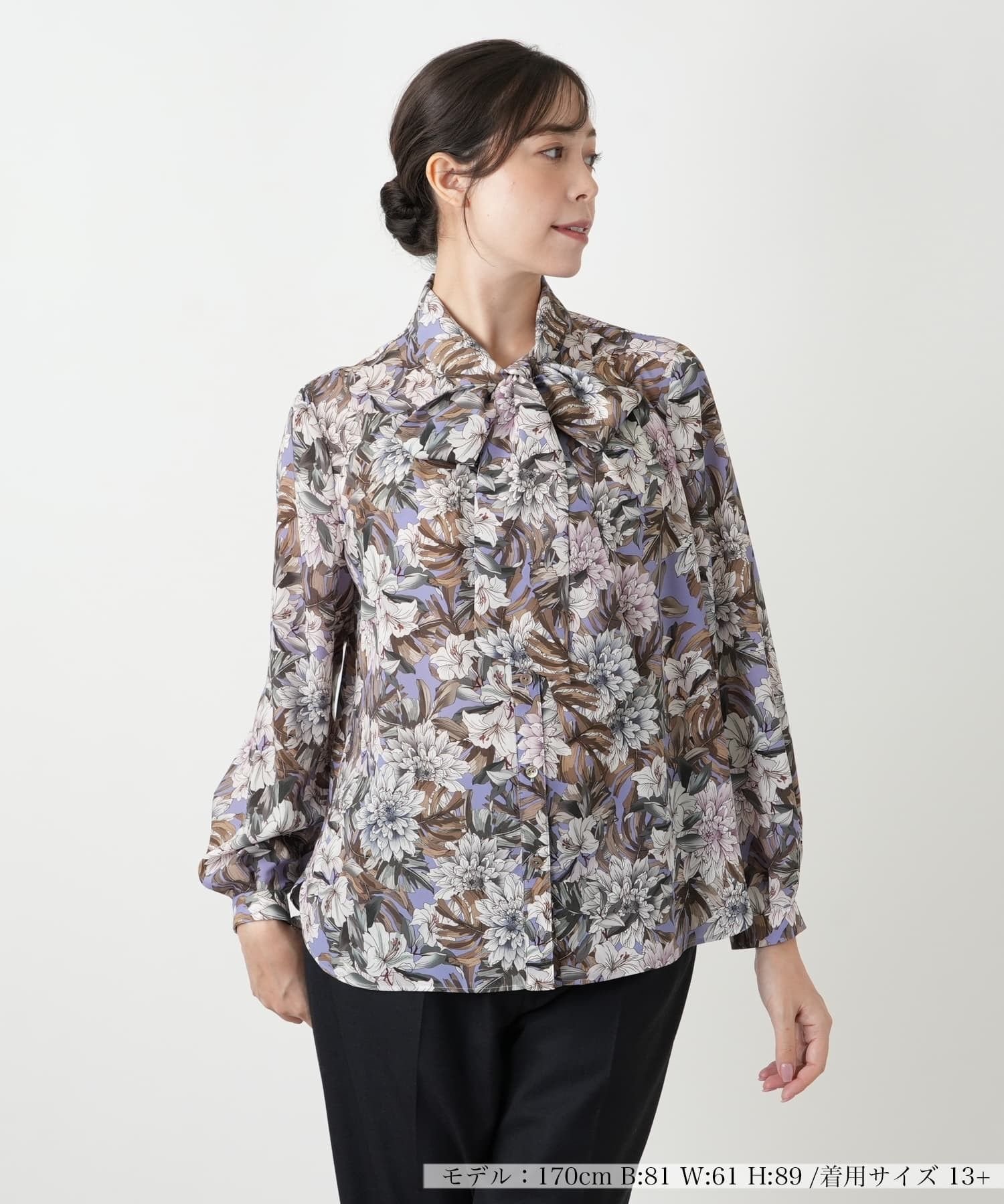 Leilian PLUS HOUSE ブラウス【ROCHAS Premiere】 レリアン プラスハウス トップス シャツ・ブラウス