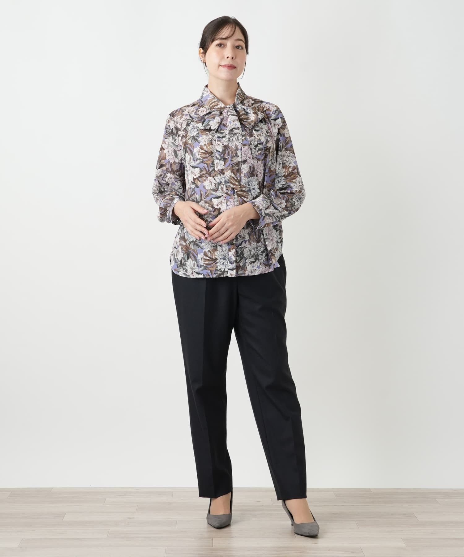 Leilian PLUS HOUSE ブラウス【ROCHAS Premiere】 レリアン プラスハウス トップス シャツ・ブラウス