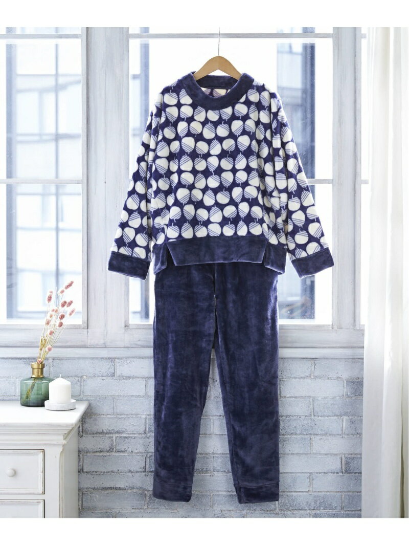 【SALE／40%OFF】une nana cool ボア果実 パジャマ ウンナナクール インナー/ナイトウェア ルームウェア/その他 ネイビー レッド