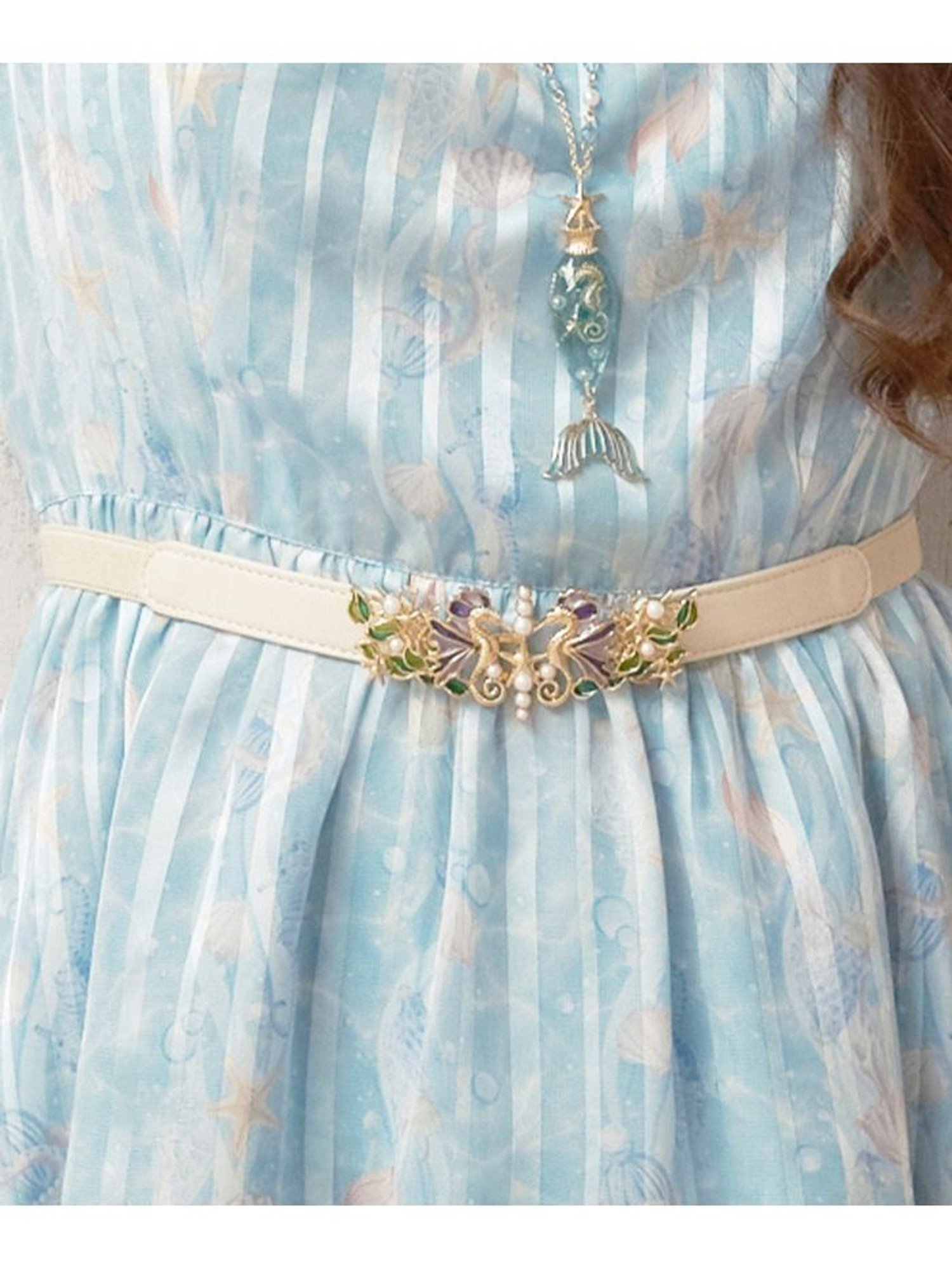 【SALE／10%OFF】axes femme POETIQUE シーホースモチーフゴムベルト アクシーズファム ファッション雑貨 ベルト ホワイト ブラック