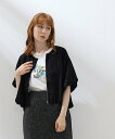 【SALE／30%OFF】FLEUR DE KALINA 5分袖 バルーン ブルゾン フレールドゥカリーナ ジャケット・アウター ブルゾン・ジャンパー ブラック ベージュ【送料無料】