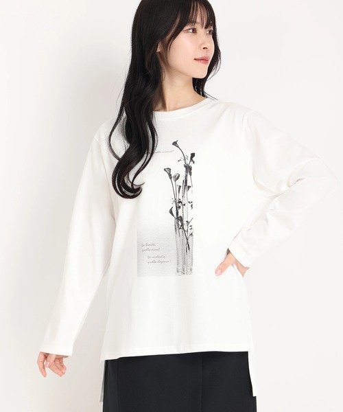 【SALE／50%OFF】STRAWBERRY-FIELDS Tシャツ/カットソー ストロベリーフィールズ トップス カットソー・Tシャツ ホワイト ベージュ【送料無料】