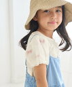 ROPE' PICNIC KIDS 【KIDS】リボンスリーブトップス ロペピクニック トップス カットソー・Tシャツ ブラック ブルー ホワイト