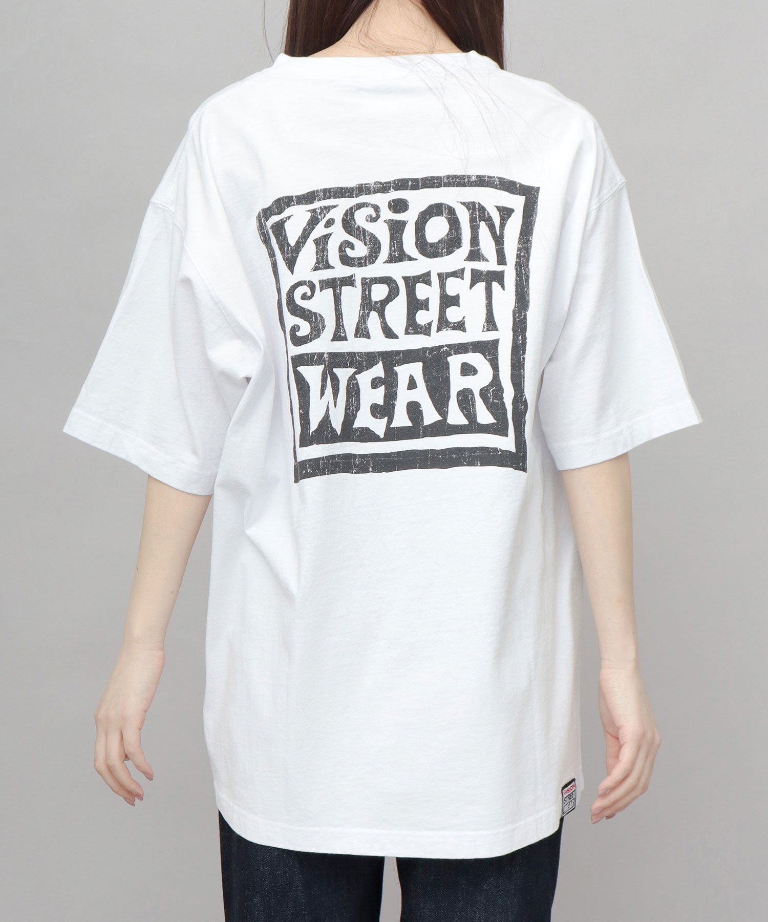 VISION STREET WEAR ビジョンストリートウェア 半袖Tシャツ メンズ レディース ロゴプリント ロゴt エー.エム.エス. トップス カットソー・Tシャツ ブラック ホワイト