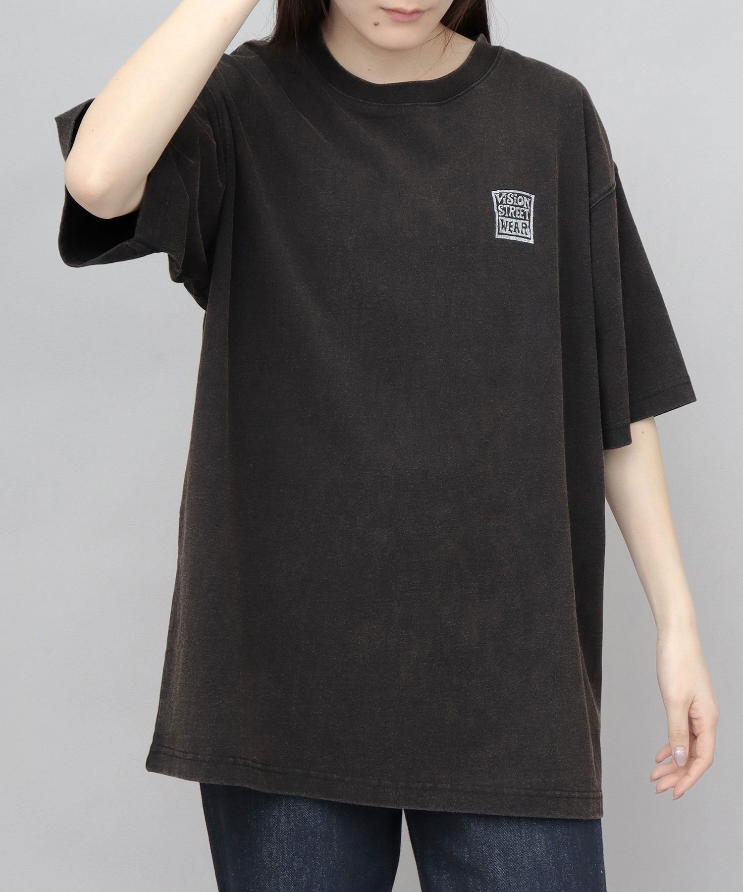 VISION STREET WEAR ビジョンストリートウェア 半袖Tシャツ メンズ レディース ロゴプリント ロゴt エー.エム.エス. トップス カットソー・Tシャツ ブラック ホワイト