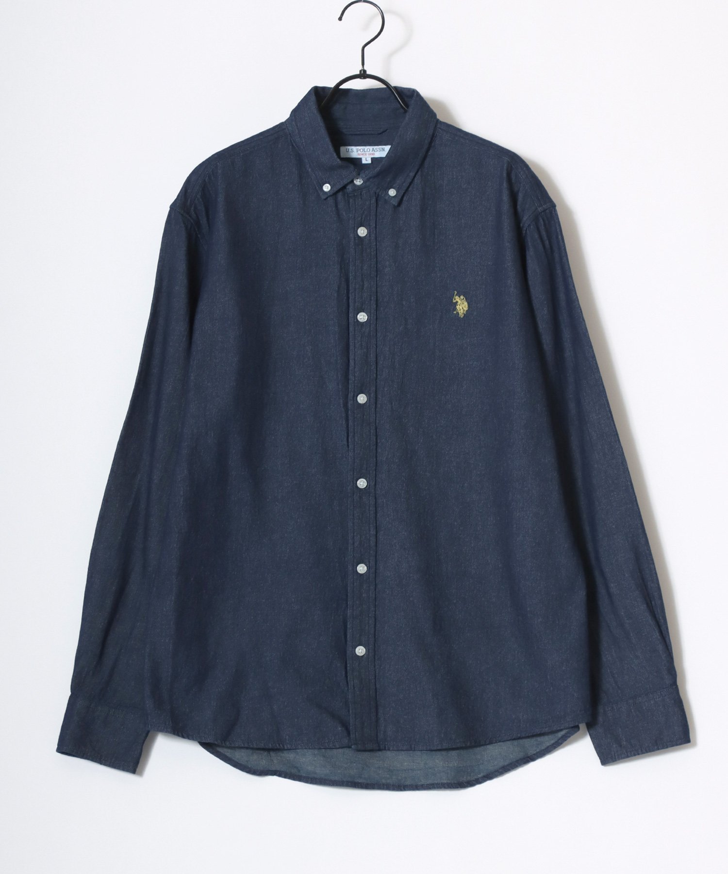 【SALE/41%OFF】U.S. POLO ASSN. U.S.POLOASSN. ユーエスポロアッスン デニムシャツ オックス 長袖 無地 ボタンダウン ラ...