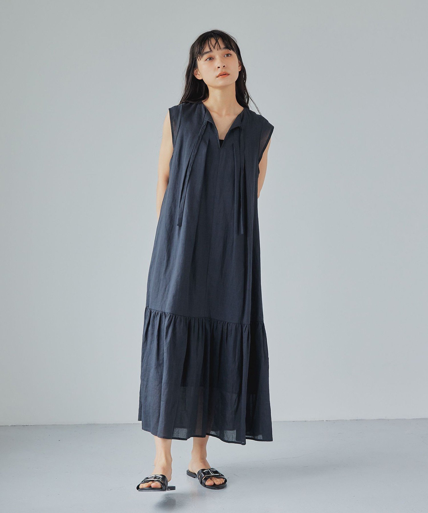 【SALE／40%OFF】EMMEL REFINES ＜EMMEL REFINES＞EM RA/TEN タックギャザー 2WAY ワンピース ユナイテッドアローズ アウトレット ワンピース・ドレス ワンピース ブラック【送料無料】