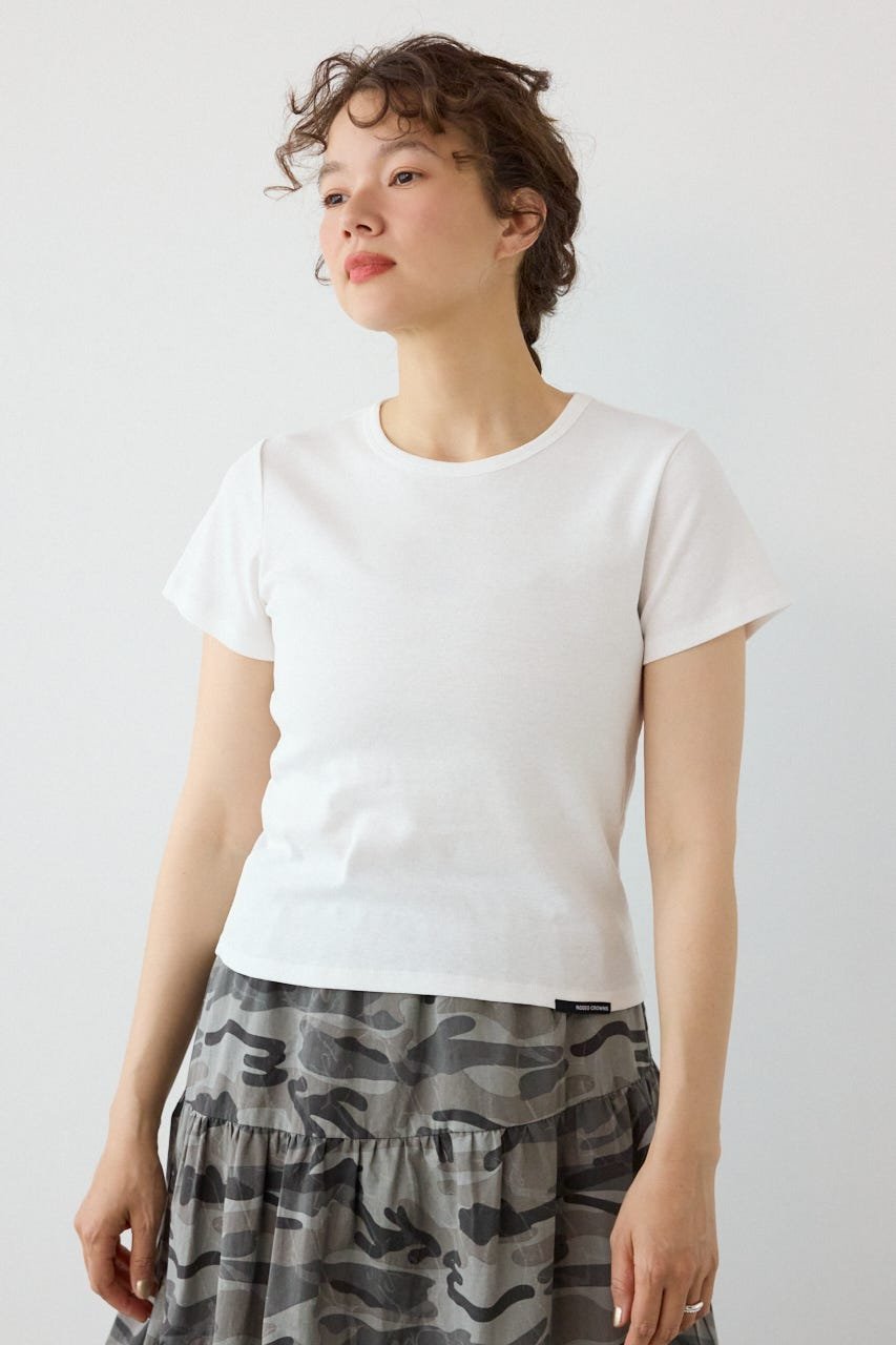 RODEO CROWNS WIDE BOWL MASTER PROTECTコンパクトTシャツ ロデオクラウンズワイドボウル トップス カットソー・Tシャツ ブラック ホワイト