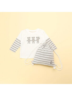 COMME CA ISM 長袖Tシャツとリュックが入ったギフトセット(80・90サイズ) コムサイズム マタニティー/ベビー ギフトセット ネイビー ホワイト