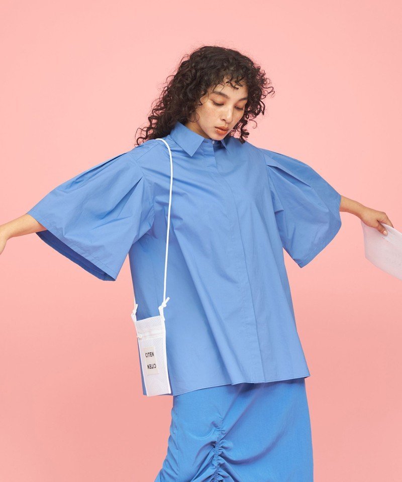 CITEN ＜CITEN＞ボリュームスリーブ シャツ シテン トップス シャツ・ブラウス ネイビー ホワイト ブラック【送料無料】のサムネイル