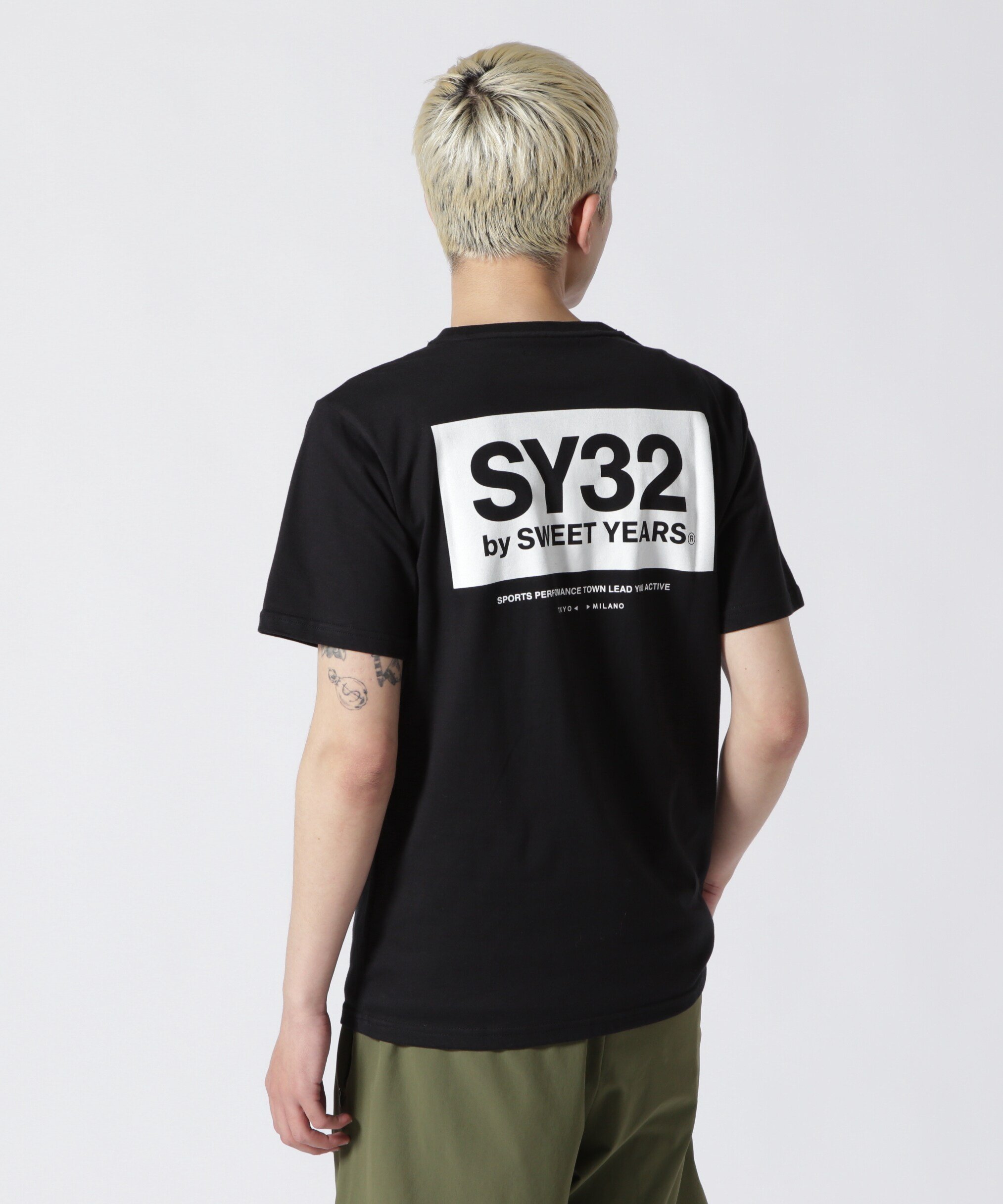 ROYAL FLASH SY32 by SWEET YEARS /BOX LOGO BACK PRINT TEE ロイヤルフラッシュ トップス カットソー・Tシャツ ブラック ホワイト【送料無料】