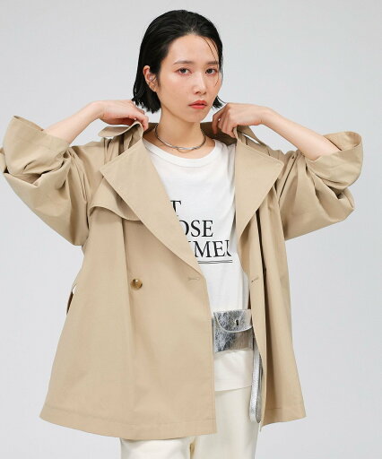【SALE/20%OFF】BABYLONE タイプライターショートコート バビロン ジャケット・アウター トレンチコート ベージュ ネイビー【送料無料】 【SALE/20%OFF】BABYLONE タイプライターショートコート バビロン ジャケット・アウター トレンチコート ベージュ ネイビー【送料無料】
