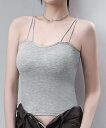 【SALE/39%OFF】miniministore ダブルストラップ カップ付きキャミソール ミニミニストア トップス キャミソール グレー ブラック ブラウン ホワイト