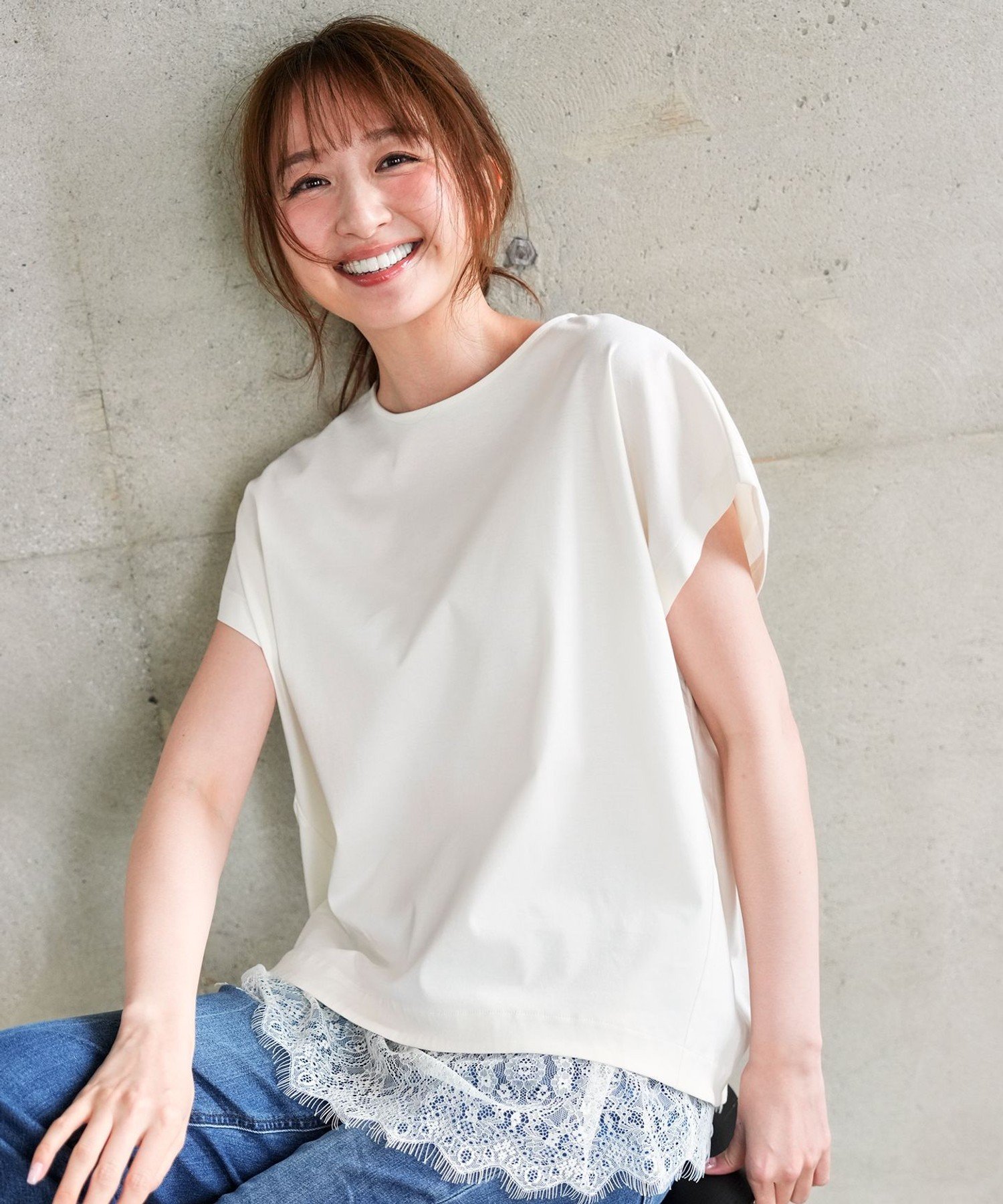 【シルクタッチさら魅せTシャツ】後ろコクーン プルオーバー エニィスィス トップス カットソー・Tシャツ ブラウン ホワイト ブラック パープル オレンジ
