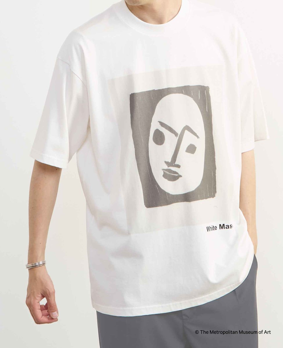 MEN'S MELROSE 《コラボレーション》The Met * MEN'S MELROSE / コンテンポラリーアート プリントTシャツ メンズメルローズ トップス カットソー・Tシャツ ホワイト