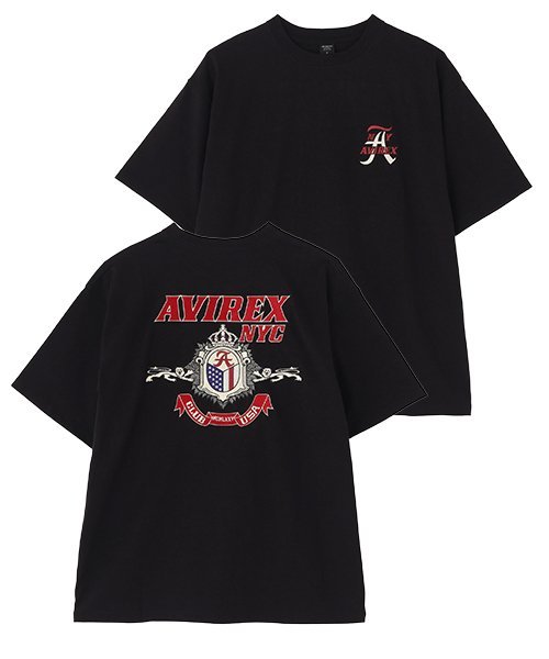 AVIREX 《WEB&DEPOT限定》ARCHIVE T-SHIRT アヴィレックス トップス カットソー・Tシャツ ピンク ホワイト ブラック