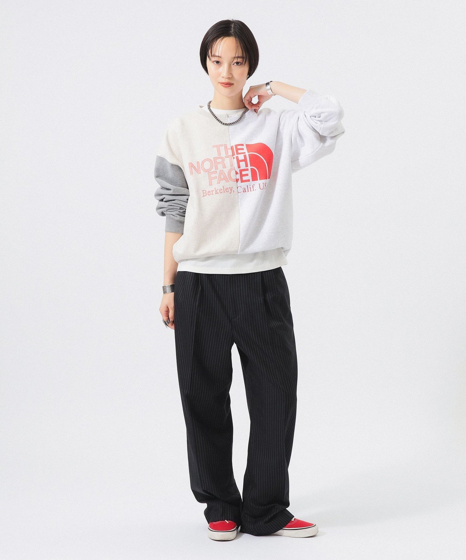 ピンストライプ スラックス ビームス ウイメン パンツ スラックス・ドレスパンツ ブラック