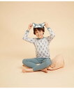 【SALE／10%OFF】PETIT BATEAU プリント長袖パジャマ(アイマスク付き) プチバトー インナー・ルームウェア パジャマ【送料無料】