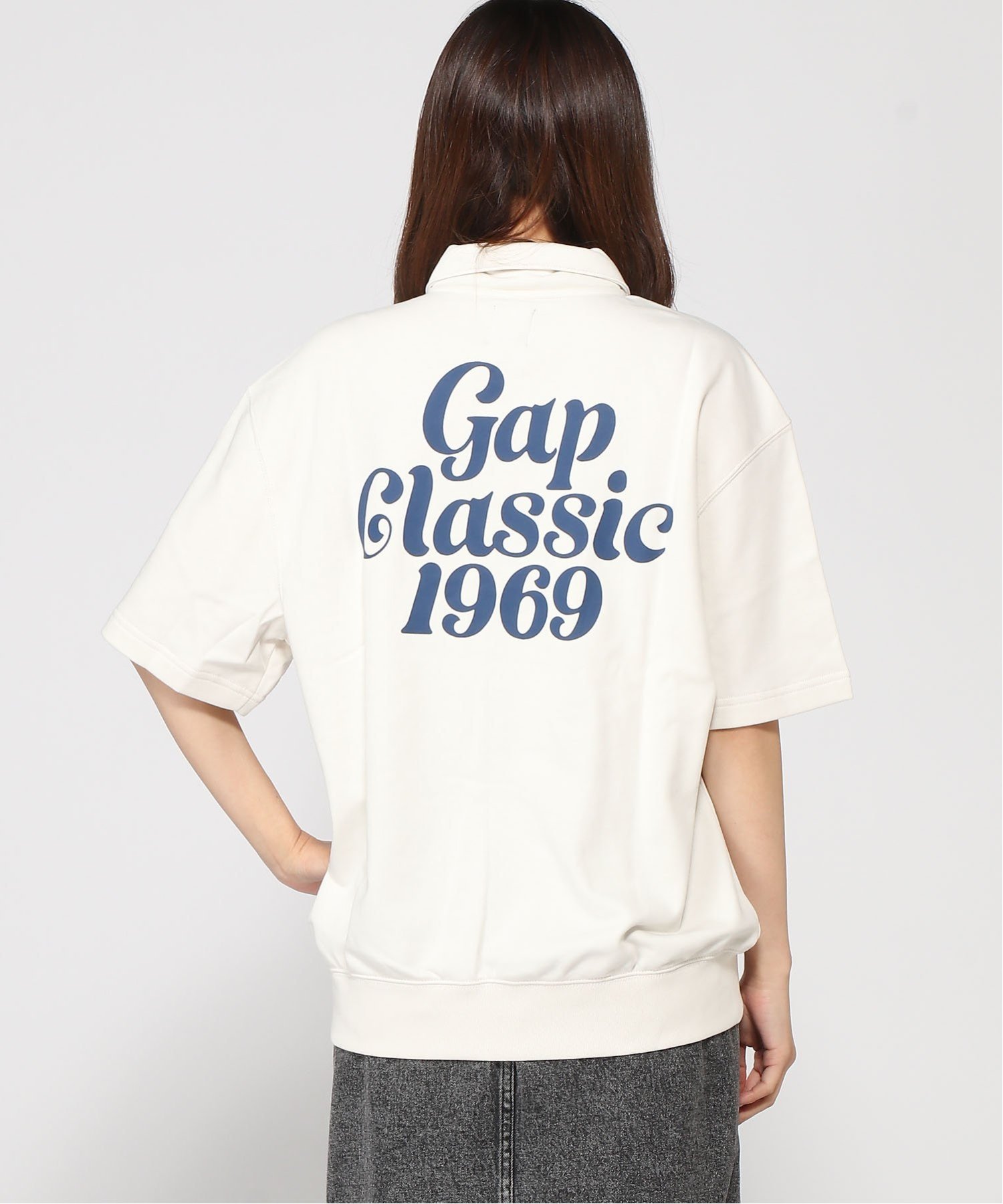 GAP (U)GAPロゴ 1/4ジップアップ プルオーバー(ユニセックス) ギャップ トップス スウェット・トレーナー ホワイト グレー ブラック ネイビー【送料無料】