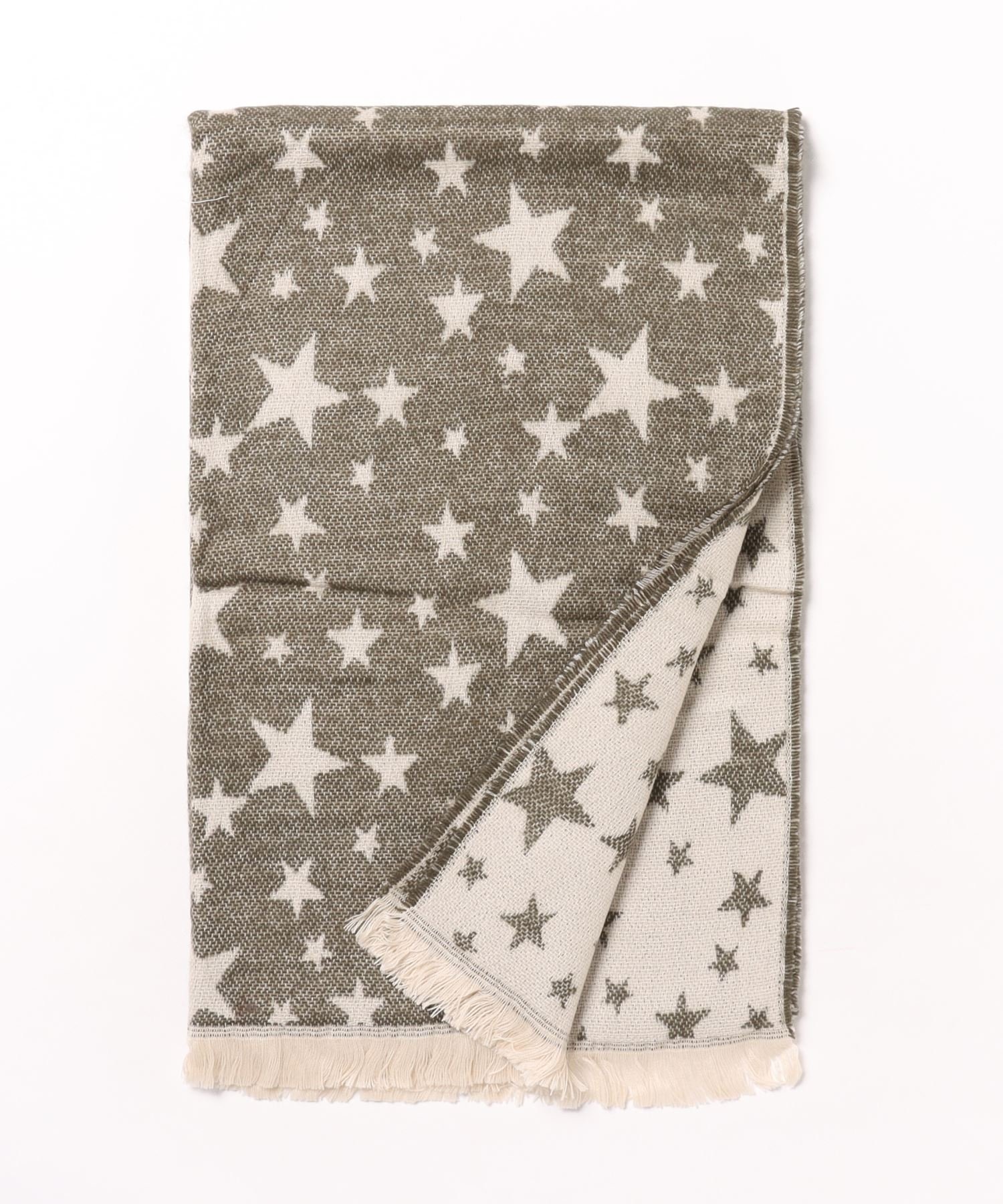 【SALE／30%OFF】cache nez カシュネ cache nez / 星柄ジャカードストール アンビリオン ファッション雑貨 マフラー・ストール・ネックウォーマー カーキグリーン