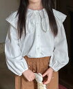 【SALE/30%OFF】aimoha KIDS 【aimoha-KIDS-】フリルビッグカラーブラウス アイモハ トップス シャツ・ブラウス ホワイト