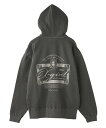 X-girl PIGMENT DYED FACE LABEL ZIP UP SWEAT HD エックスガール トップス パーカー・フーディー グレー ブラック ...