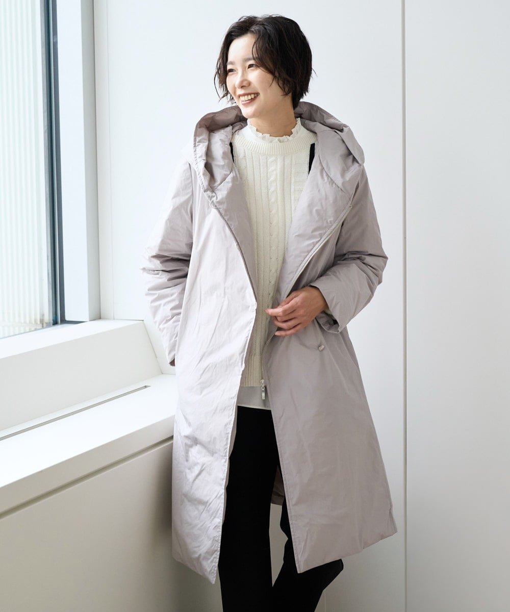 ステッチレスシャンブレーロングダウンコート ジョルジュ・レッシュ ジャケット・アウター ダウンジャケット・ダウンベスト ブラウン