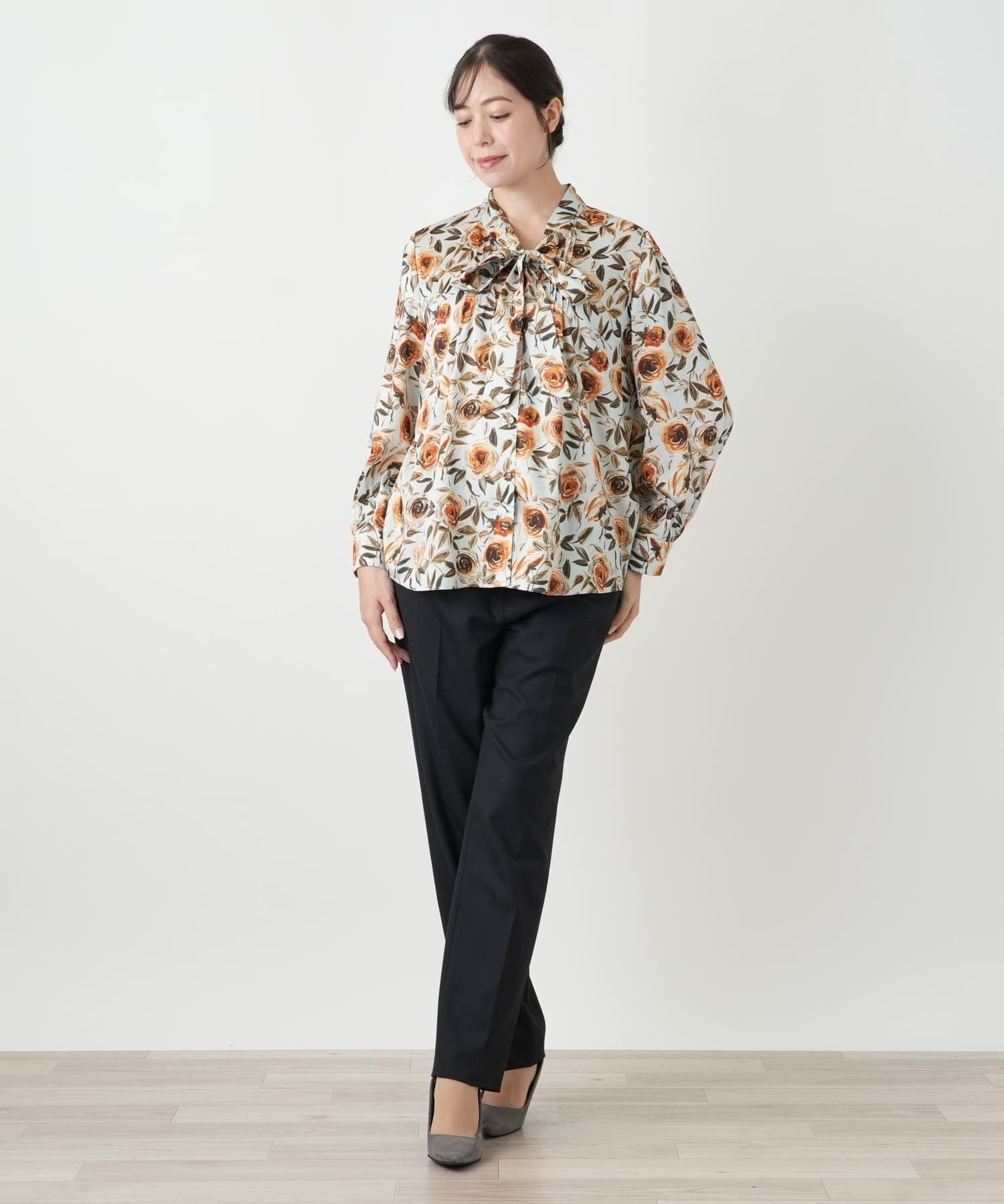 Leilian PLUS HOUSE ブラウス【ROCHAS Premiere】 レリアン プラスハウス トップス シャツ・ブラウス オレンジ