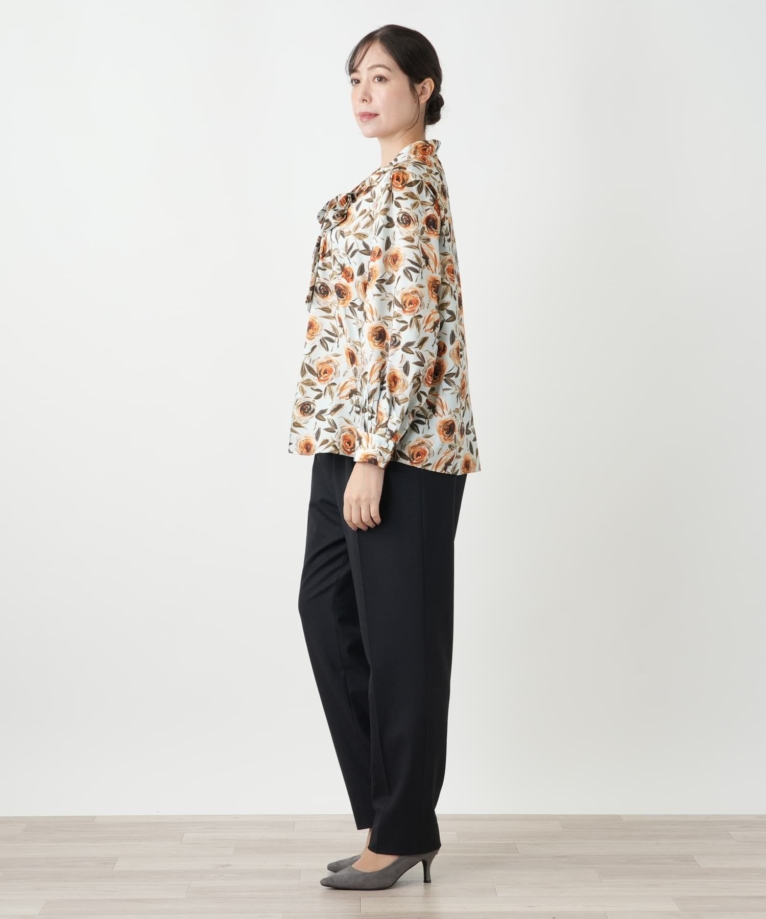 Leilian PLUS HOUSE ブラウス【ROCHAS Premiere】 レリアン プラスハウス トップス シャツ・ブラウス オレンジ