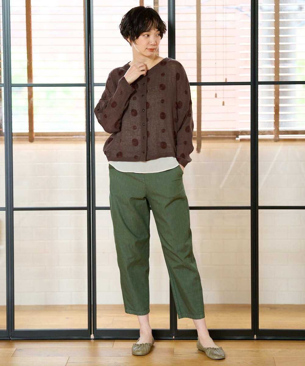 [洗える]コットンエステルクールマックスパンツ ジャンニロジュディーチェ パンツ その他のパンツ カーキグリーン
