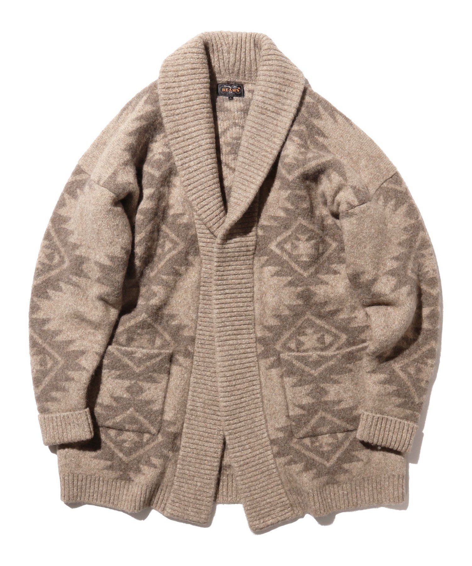 Gown Native Pattern Jacquard ビームス アウトレット トップス ニット ベージュ ブラウン