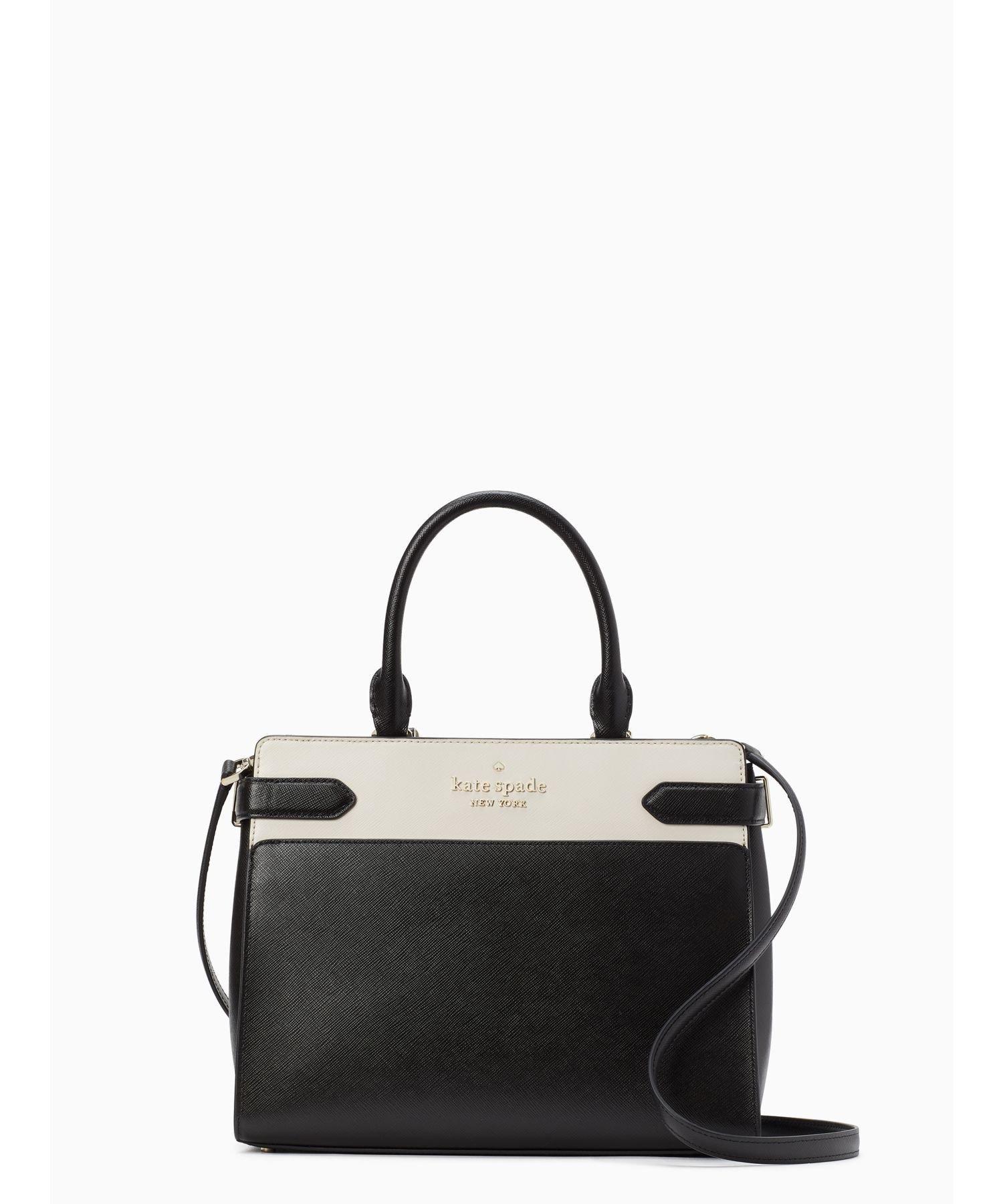 【SALE／75%OFF】kate spade new york ステイシー カラーブロック ミディアム サッチェル ケイトスペードニューヨーク バッグ ハンドバッグ ブラック【送料無料】