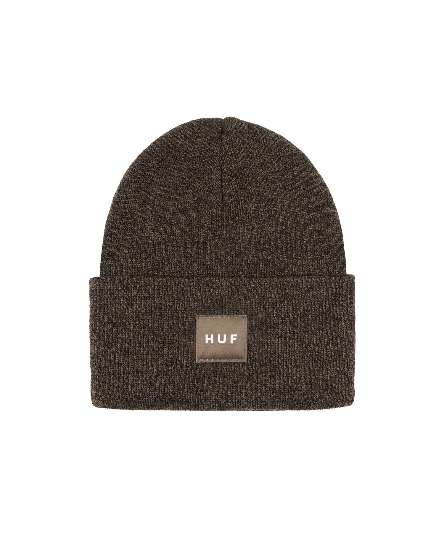 ハフ  帽子 メンズ HUF MELANGE BOX LOGO BEANIE ハフ 帽子 ニット帽・ビーニー ブラウン ブラック【送料無料】