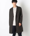 コムサイズム チェスターコート メンズ 【SALE／50%OFF】COMME CA COMMUNE チェック ライト チェスターコート コムサイズム ジャケット・アウター チェスターコート ブラウン ネイビー【送料無料】