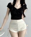 【SALE/40%OFF】aimoha - select - BORA AURA クロスデザインサイドシャーリング体型カバー水着タンキニ アイモハ 水着・スイム...