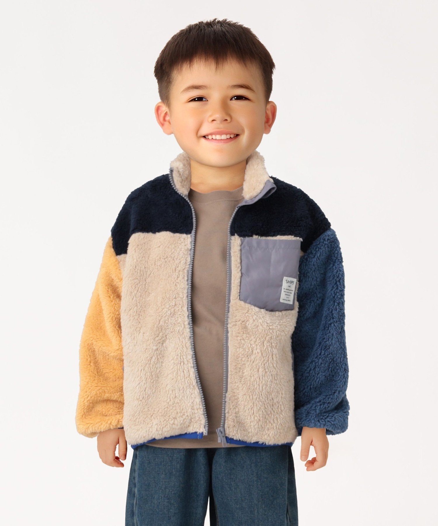 SHIPS Colors 《一部追加予約》SHIPS Colors:90~140cm /＜洗濯機可能＞ボアジップ ジャケット◆ シップ..