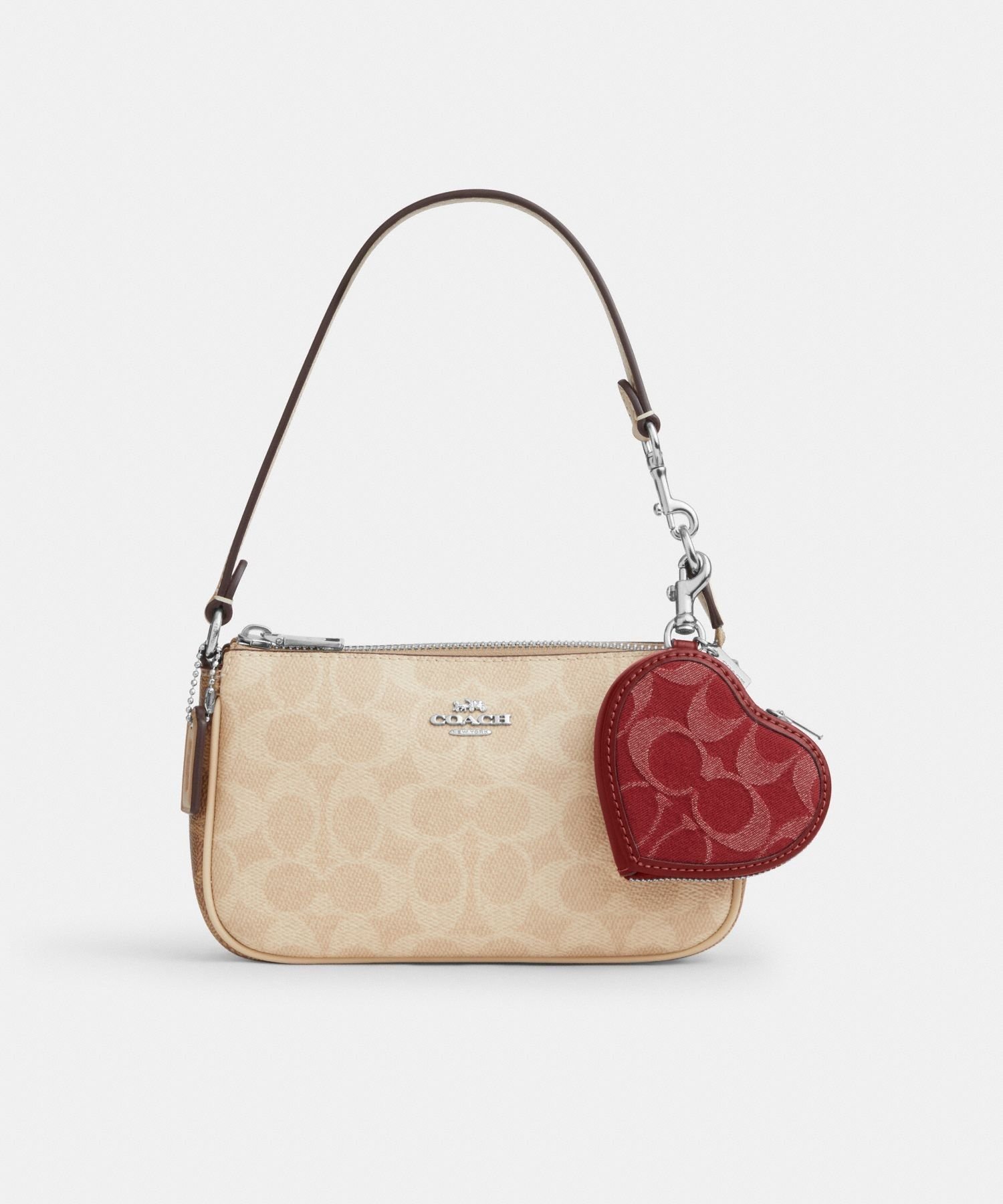 COACH OUTLET 【公式】ハート バッグ チャーム・シグネチャー デニム コーチ　アウトレット ファッション雑貨 チャーム・キーチェーン レッド【送料無料】