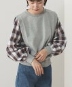 BEAMS HEART WOMEN BEAMS HEART / ふんわり袖 異素材プルオーバー ビームス ハート トップス カットソー Tシャツ グレー ブラック ブラウン グリーン【送料無料】