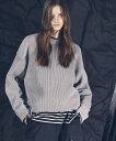 MAISON SPECIAL Middle Gauge Rib Prime-Over Crew Neck Knit Pullover メゾンスペシャル トップス ニット グレー ブラック ホワイト ブルー パープル グリーン【送料無料】