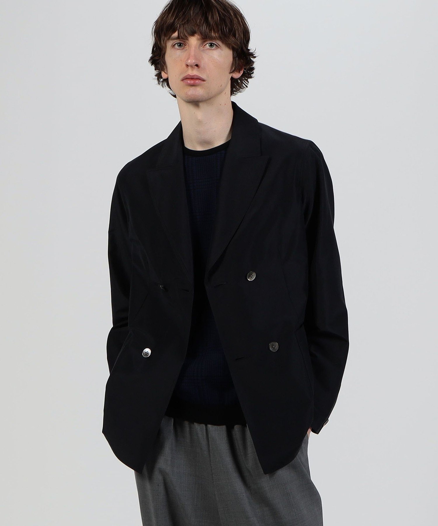 【SALE／30%OFF】TOMORROWLAND MEN コットンシルク ダブルブレステッド 4Bジャケット トゥモローランド ジャケット・アウター テーラードジャケット・ブレザー ベージュ ネイビー【送料無料】