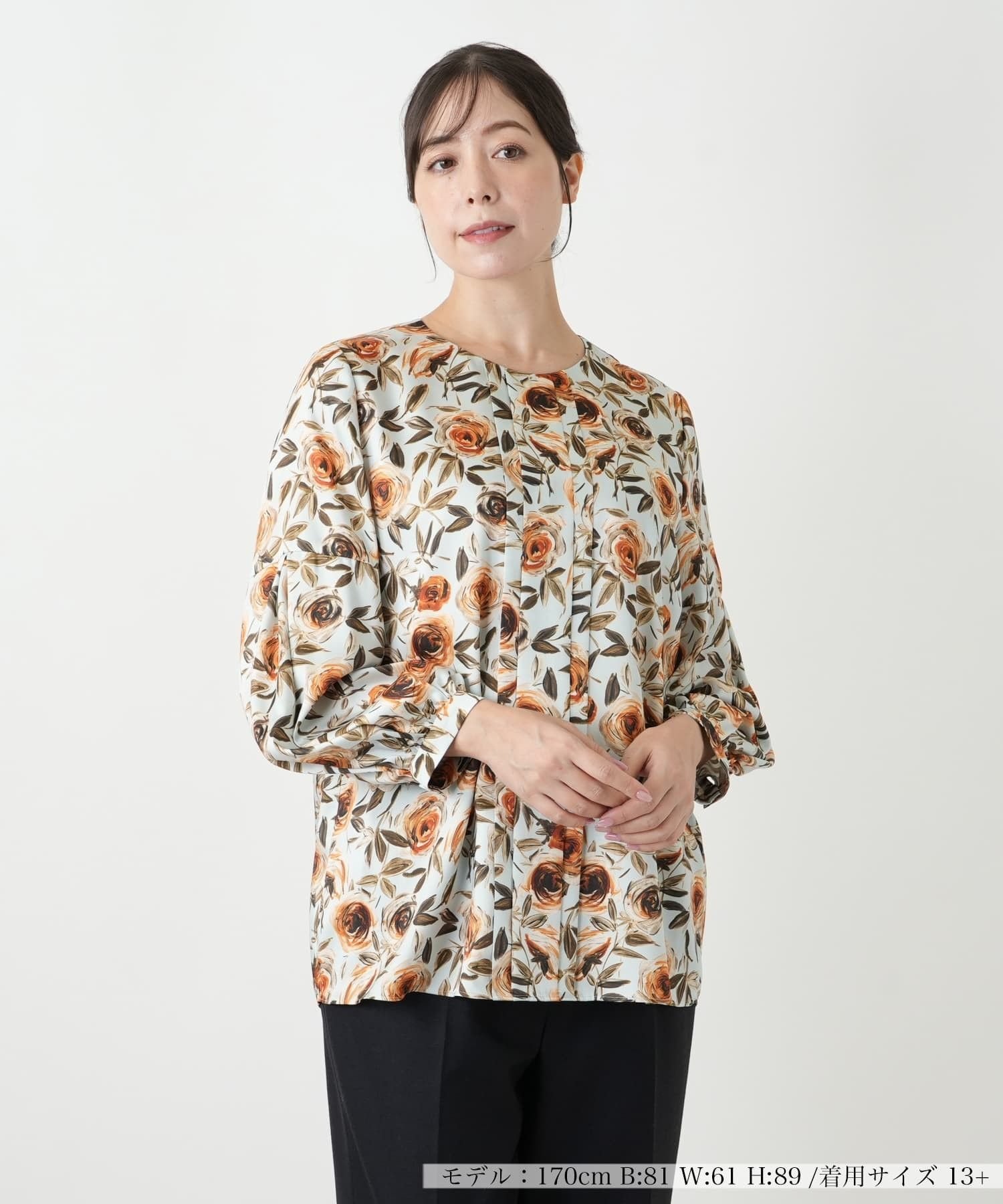 Leilian PLUS HOUSE ブラウス【ROCHAS Premiere】 レリアン プラスハウス トップス シャツ・ブラウス オレンジ